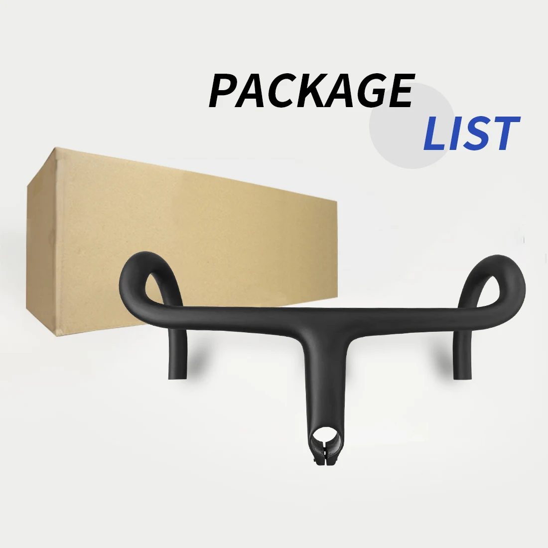 

280g Matte Black Ultralight Integrated Carbon Road Handlebar Road Bar Cycling Bike Bicycles Handlebar Parts Accessories 28.6mm