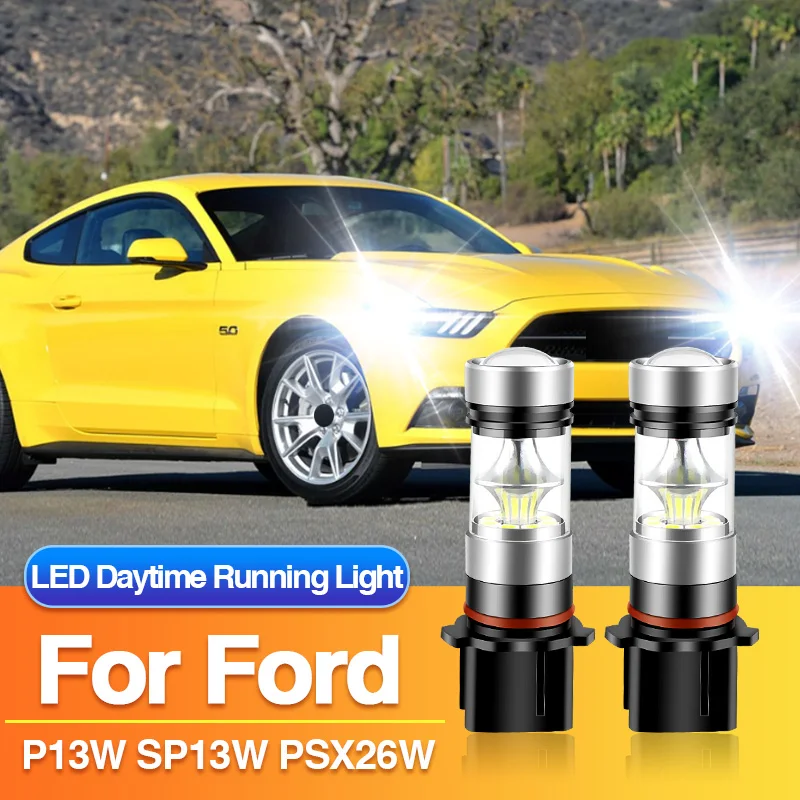 Фото 2×PSX26W P13W LED лампы дневного ходового света SH24W для Ford Mustang 2015-2017, автомобильные лампы дневного света Canbus без ошибок, комплект для установки в автомобиль №1