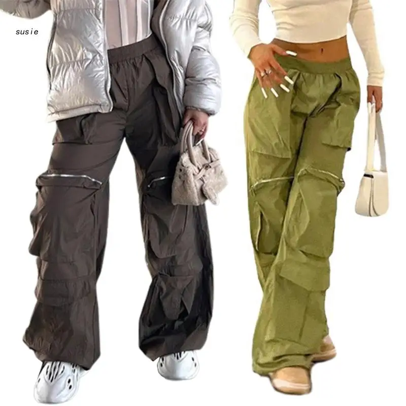

X7YA Womens Relaxed Pants Loose Streetwear Parachute Pants Cargo Pants with Pockets