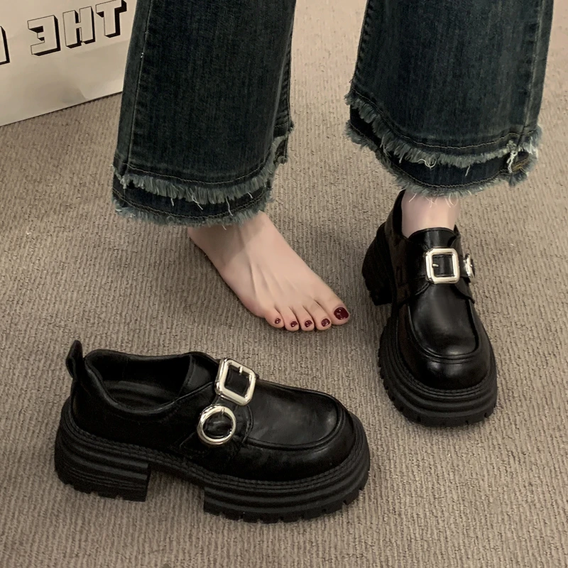 Черные кроссовки женская обувь на платформе женские туфли толстой подошве