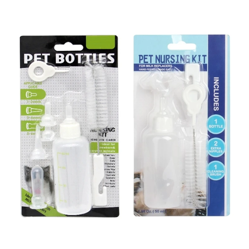 

448B Маленькие Бутылочки для молока для новорожденных с чистящей щеткой для кормления домашних животных