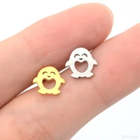 1 pair new smile penguin dolphin bird cartilage piercing helix stud earring surgical steel bar tragus piercing conch ear jewelry