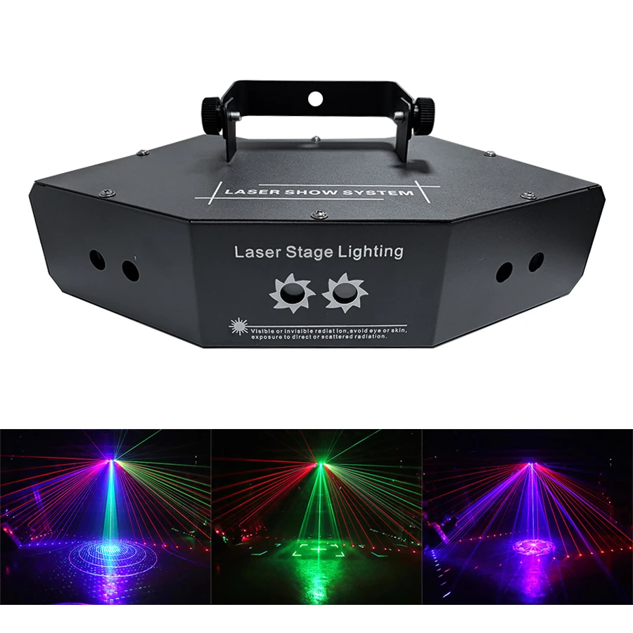 Fan Shape 6 Eyes RGB Laser Light Disco Laser Light dj Laser Light Party Light Christmas Decoration Christmas Party