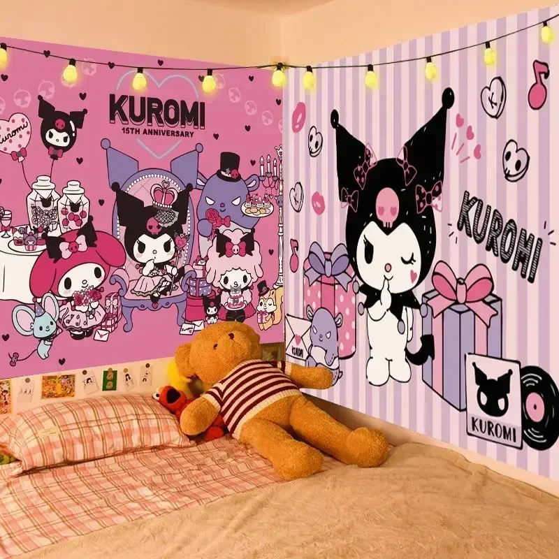 150 см x 200 детская ткань для спальни с рисунком Sanrio Meledy Laurel Dog Kuromi настенная HelloKitty
