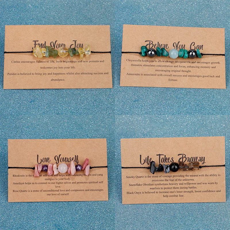 

Natural Irregular Chips Beads Bracelet Healing Yoga Quartz Gem Stone Adjustable Women Men Chakra Jewelry Adjustable