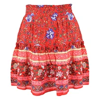 summer womens mini skirts 2022 printed bohemian casual for beach ethnic style skirt faldas para ni%c3%b1as