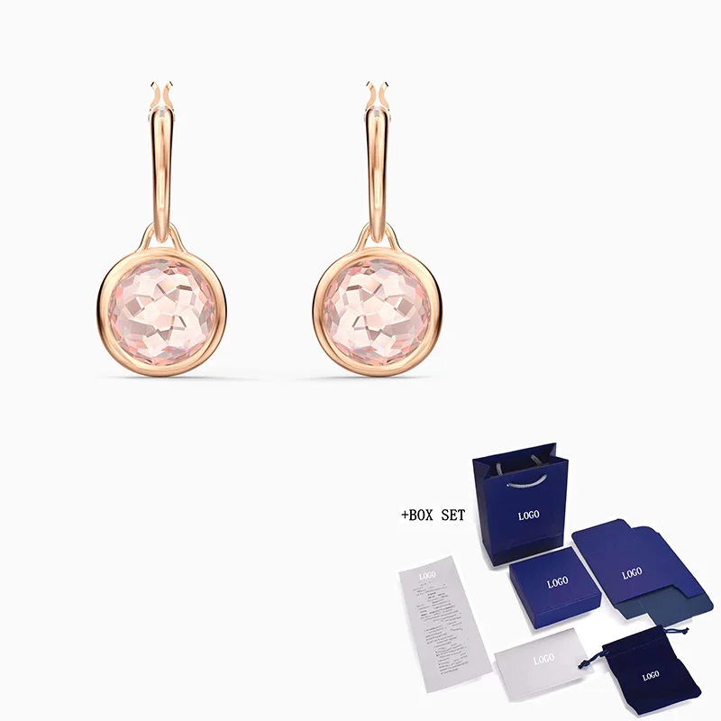 

Fashion SWA'S New TAHLIA MINI Gold Pierced Earrings, Elegant Round Shapes, Exquisitely Decorated Crystals, Ladies Fashion Luxury