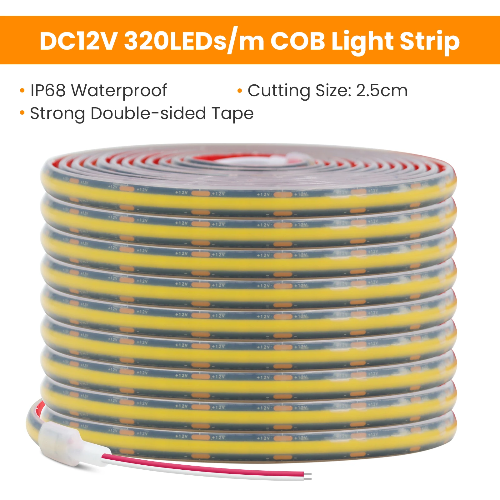 

XUNATA COB светодиодная лента 320 светодиодов/м 8 мм 12В/24В