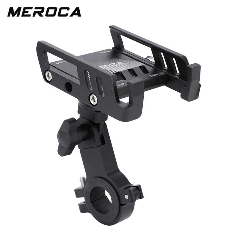 

MEROCA Bicycle Two Way Angle Adjustment Navigation Holder Mountain Bike Aluminum Alloy Rotary Mobile Phone Bracket