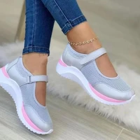 2022 womens shoes wedge heel platform sports shoes mesh breathable leisure vulcanized shoes womens hollow light walking shoes