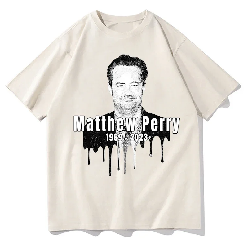 

Vintage Matthew perry T-Shirts for Men Women Pure Cotton Fashion Casual Short Sleeve Tee Shirt Gift Clothing Summer Streetwear