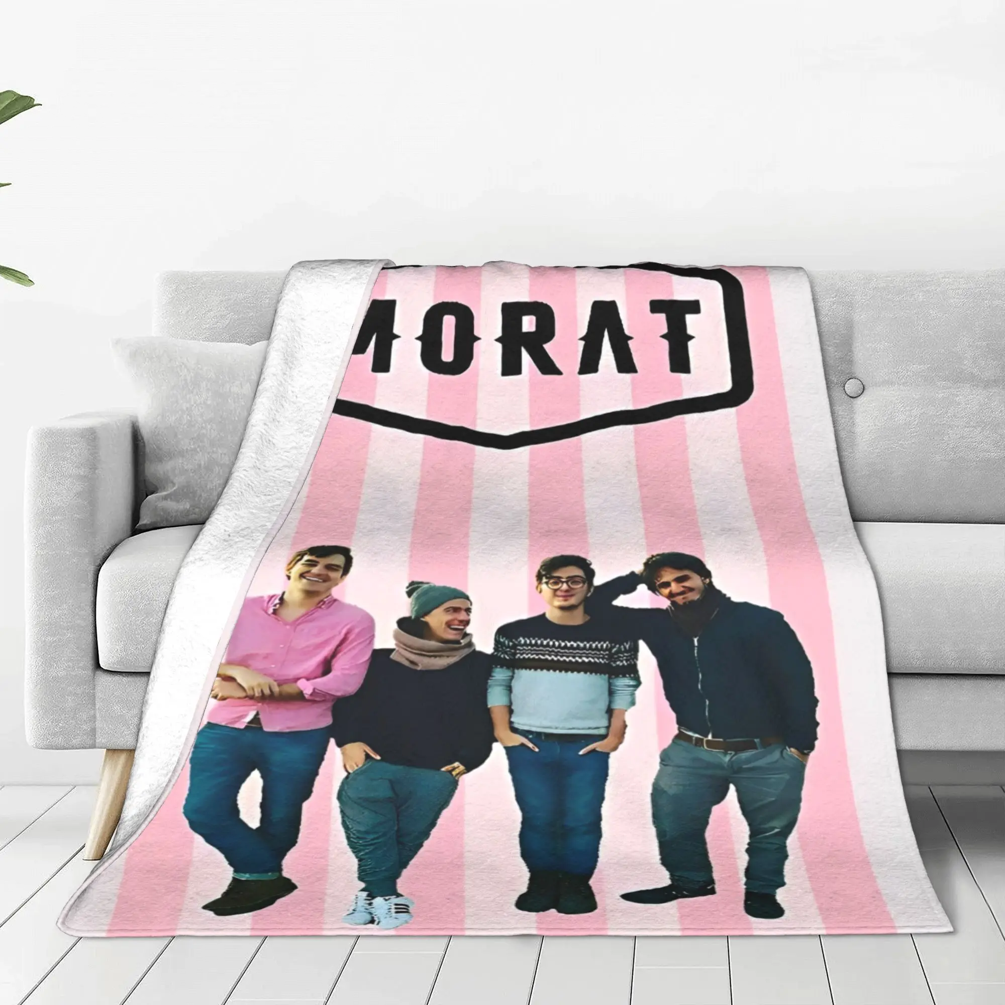 Pink Morat Blankets Pop Music Band Flannel Funny Breathable Throw Blanket for Home Summer