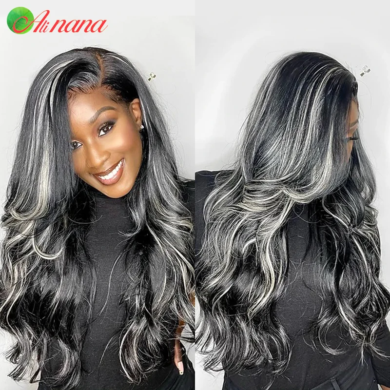 Ed Human Hair Wig 13x4 Lace Front Wigs Body Wave Transparent Platinum Blonde Highlight Wigs For Black Women
