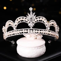 janevini 2022 bohemia princess bridal tiaras crowns crystal pearls wedding bride hairband headdress prom party hair accessories