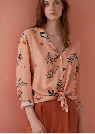 Женская рубашка Весна-лето 2020 новинка цветная с принтом масляной живописи