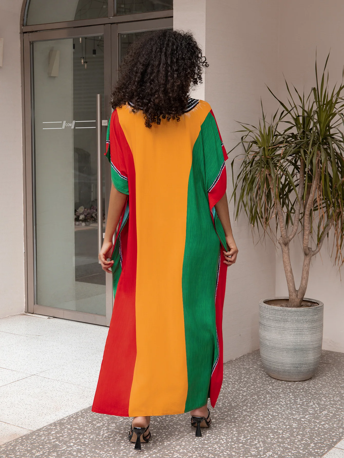 Женские Пляжные Кафтаны С Цветным Принтом Летние Богемные Платья Макси Накидки