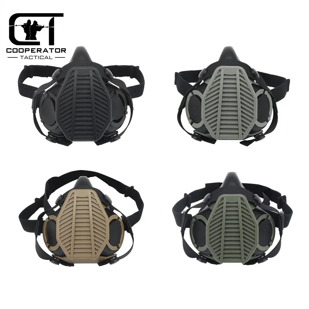 

Tactical Respirator Face Mask Half-mask Filter Replaceable Anti-Dust Mask Upgraded for Shooting Hunting Airsoft Accessories