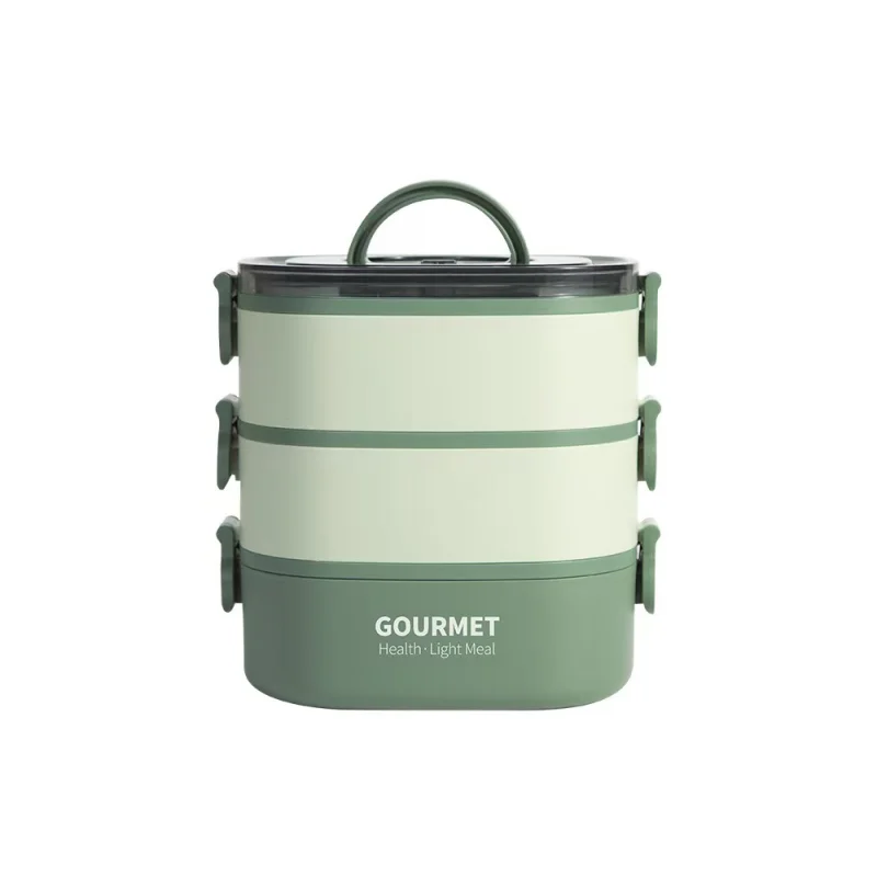 

Портативный пластиковый ланч-бокс 2000 мл синего цвета 3-х слойный