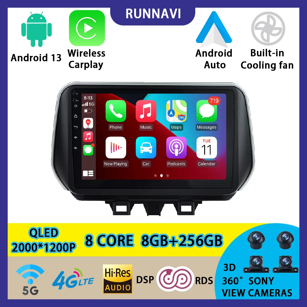 

Android 13 для Hyundai Tucson IX35 2018-2020 автомобильное радио, стерео, мультимедийный видеоплеер, навигация GPS, беспроводной Carplay RDS DSP