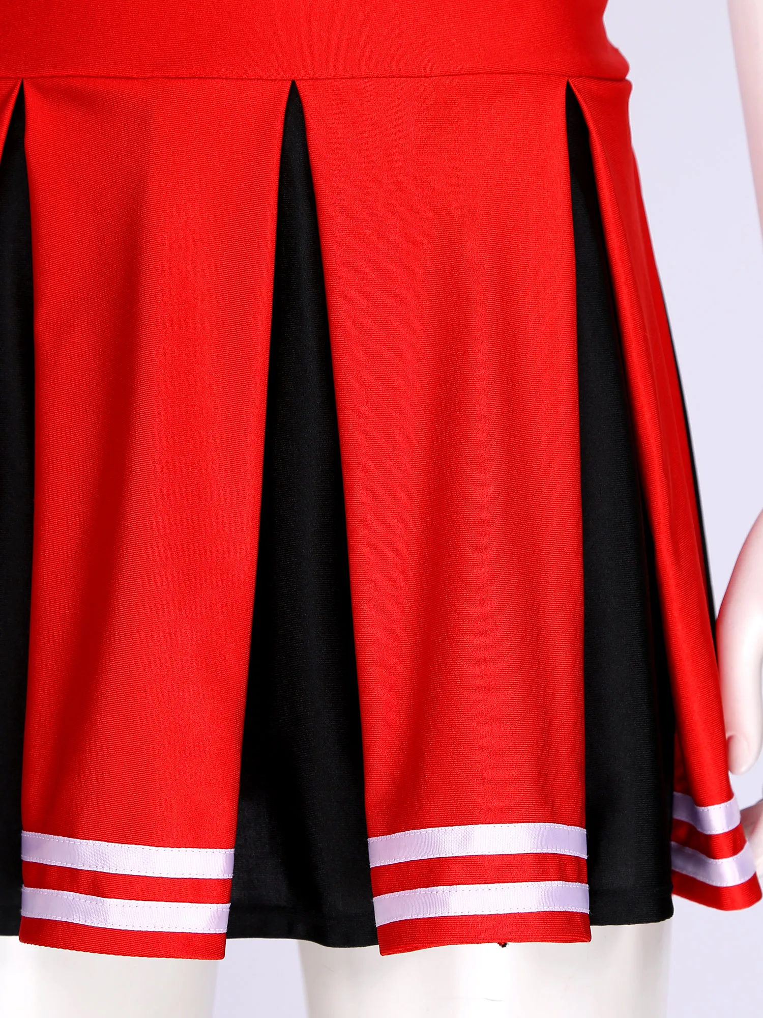 Женский костюм для взрослых из двух предметов красные топы с вырезами чарлидинга