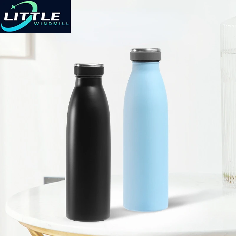 

500ml Insulated Stainless Steel Thermos Mug Sport Water Bottle for Girls Rubber Painted Surface Vacuum Flask Coffee Cup Bottle