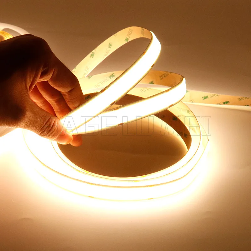 Фото DC24V 960Leds/M Трехлинейная светодиодная лента Cob 15 мм Люминесценция большой площади Высокая яркость Свет для умного дома 25 Вт/м Домашняя спальня Вечеринка №2