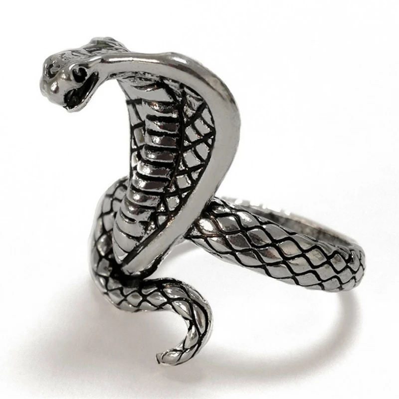 

Fashion Cobra Zinc Alloy Men's Ring Punk Hip Hop Style Snake Surrounding Animal Women's Party Jewelry