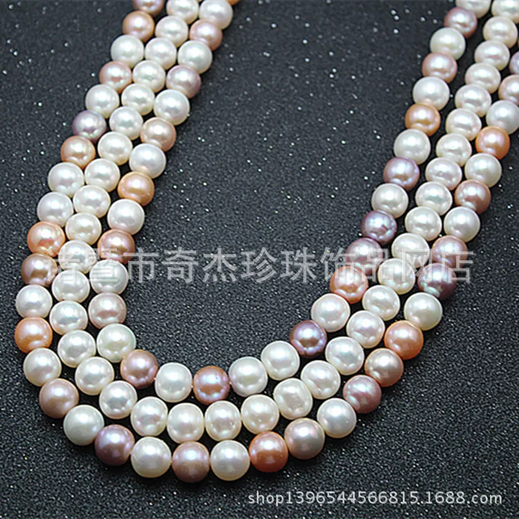

Freshwater pearl necklace nearly circular 10-11 mm pearl necklace