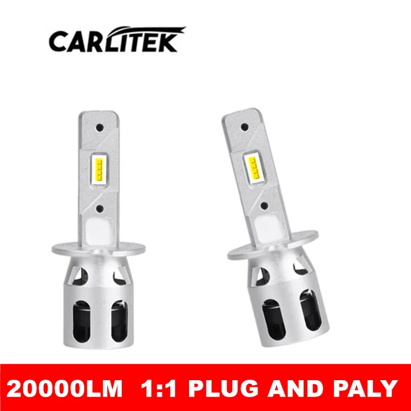 

CARLitek 20000LM H1 LED Headlights Car Fog Lights 3860 CSP Chips Mini Bulbs 1:1 Size Lo/Hi Beam Fan Cooling No Blind LED Bulbs