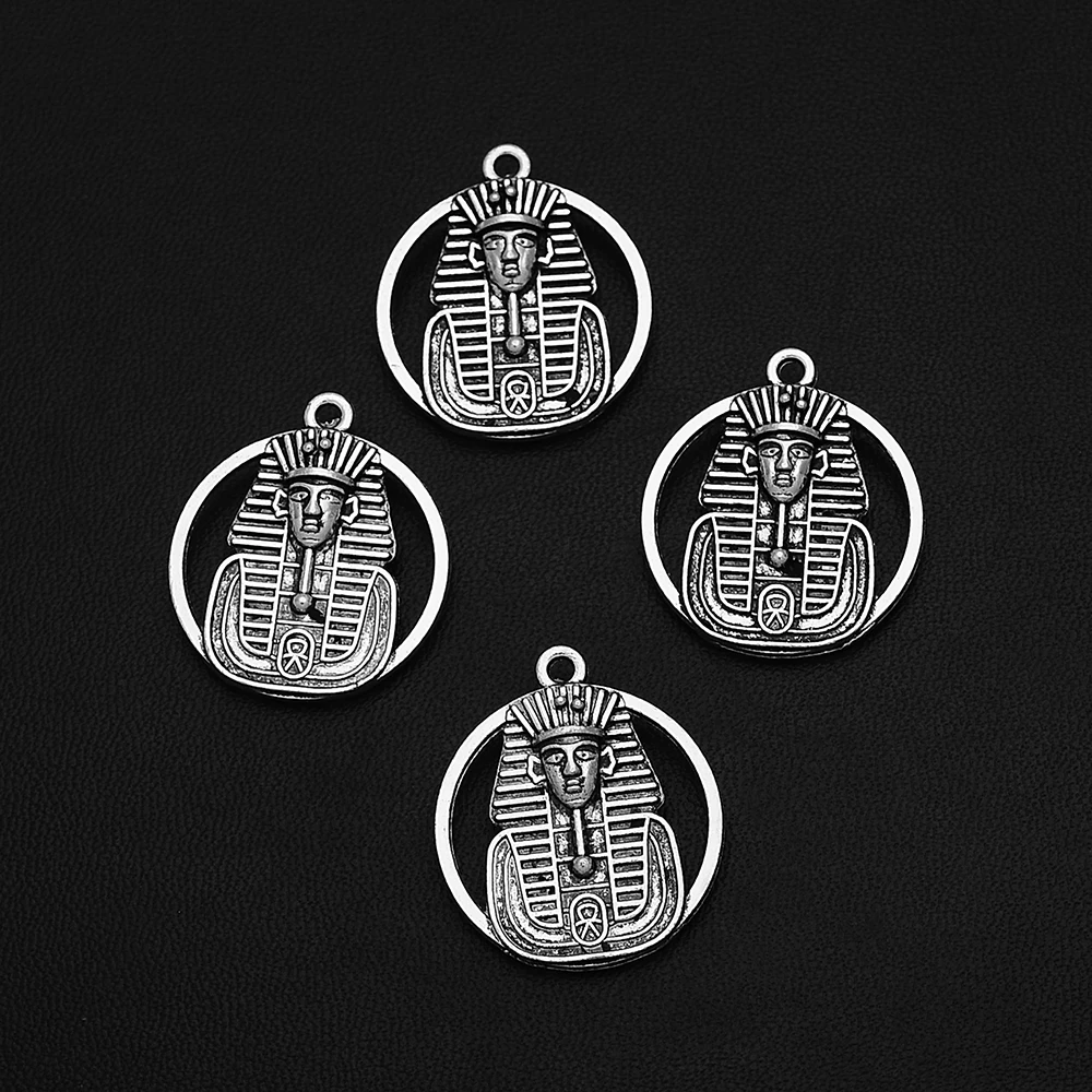 

5pcs/Lots 23x27mm Antique Silver Plated Egyptian Pharaoh Africa Charms Pendants For Diy Creation Jewelry Making Accessories