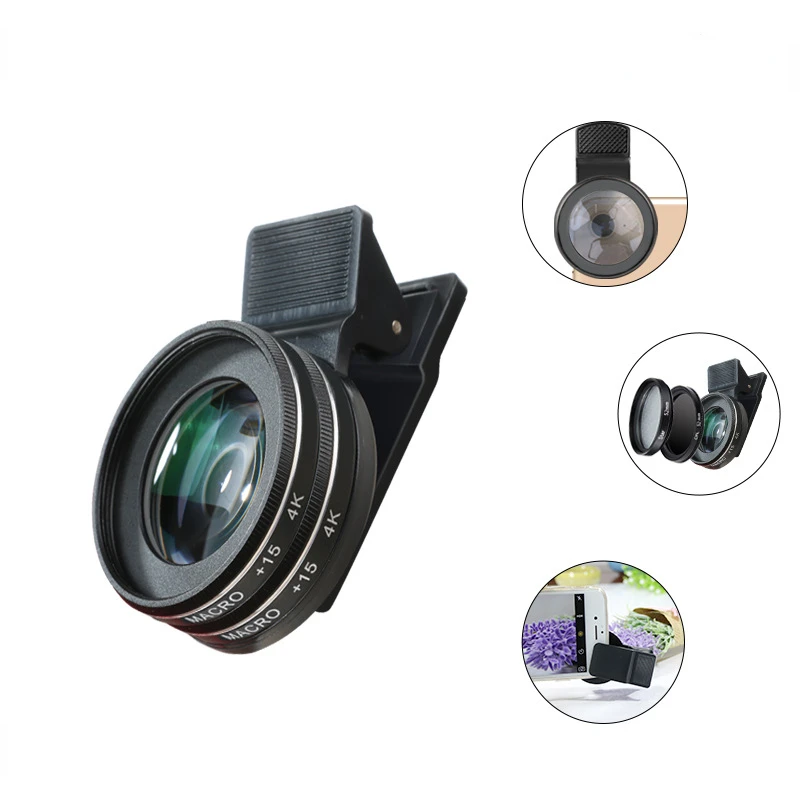 

37mm 15X Macro Lens 30X 4K HD Professional Photography Phone Camera Lens for Eyelashes Diamond Jewelry Macro Smartphone Lens