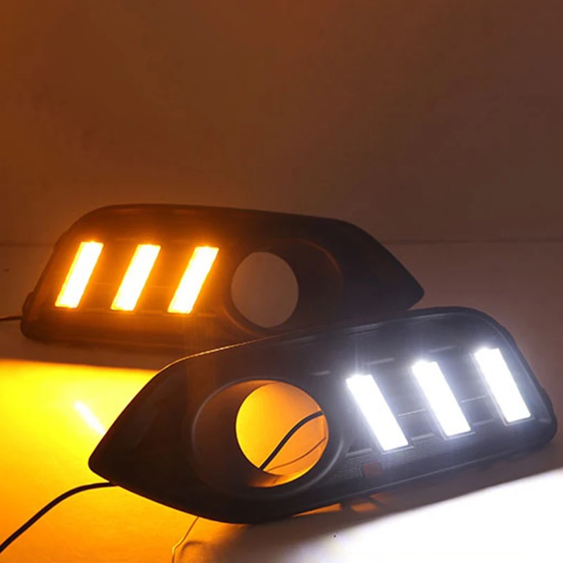 Светодиодный ные дневные ходовые огни противотуманные фары желтого цвета для Honda