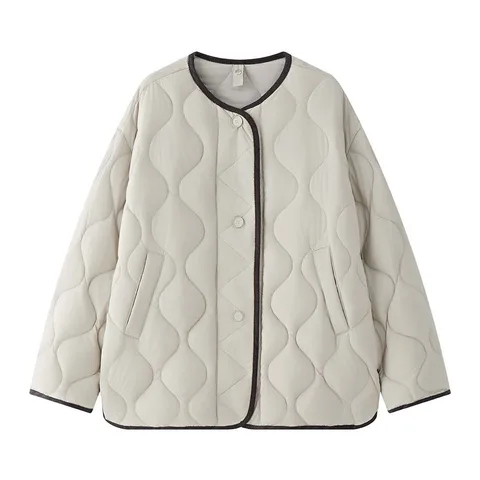 HanOrange 2025 зимний пуховик для женщин темно-синий/бежевый