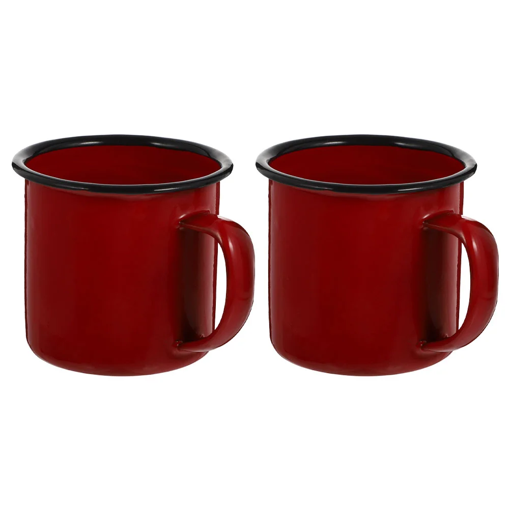 

2 Pcs Hiking Accessories Metal Household Coffee Mug Multi-function Milk Accessory Enamel Iron Child