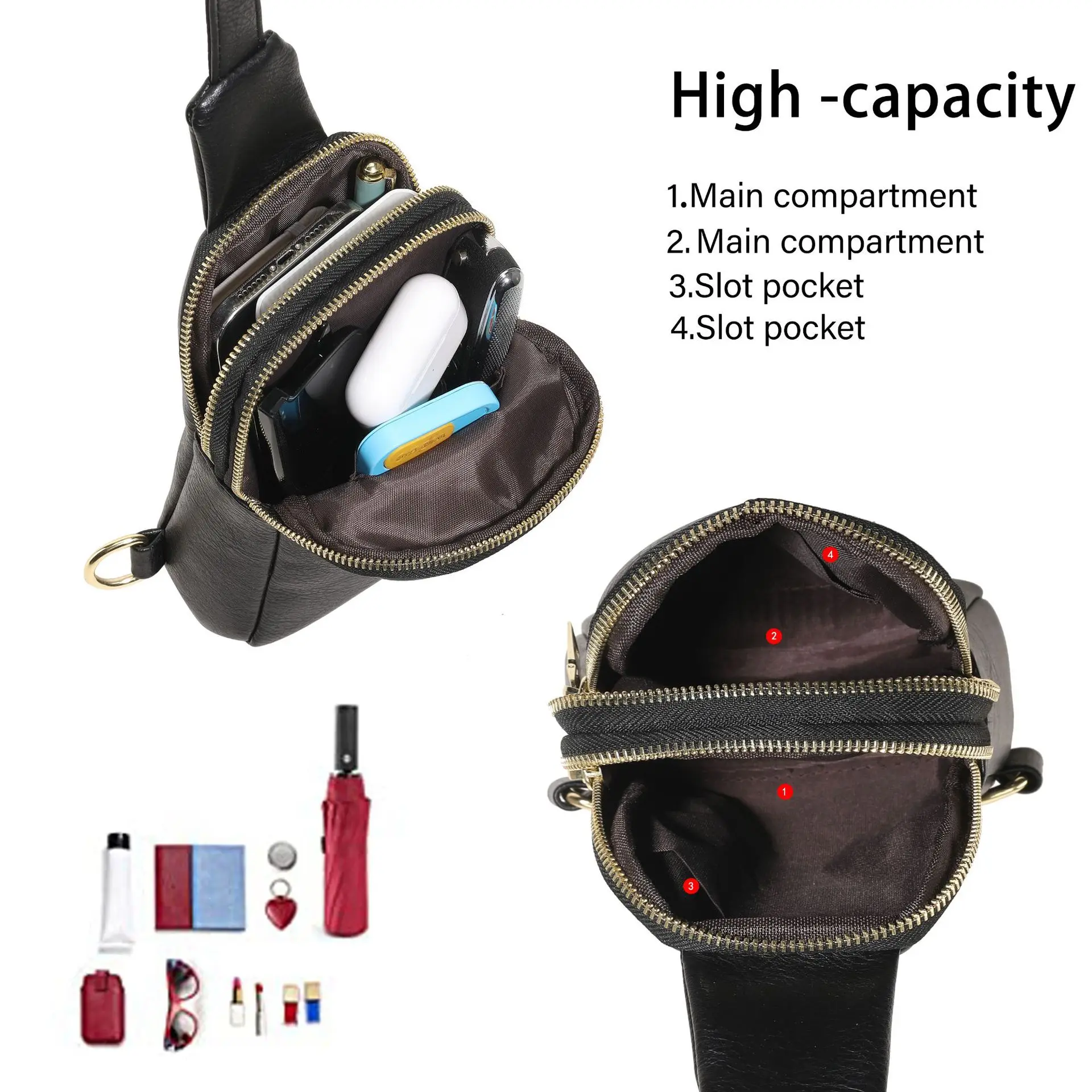 Small Sling Bag Leather Fanny Packs Fashionable Shoulder Crossbody Belt Bag Travel Chest Bag Ladies Purses For Women 2023 Trend