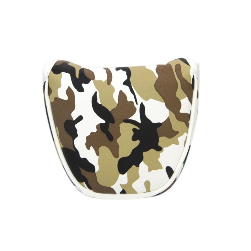 

New-Golf Camouflage Putter Cover Golf Semi-Circular Putter Cover Pu Waterproof Fabric Thickened Plush Protective Cover