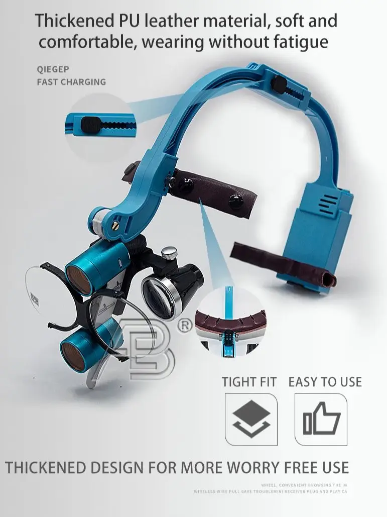Бинокулярная лупа для стоматологических лекарств 2 5X/3 5X налобная 5 Вт