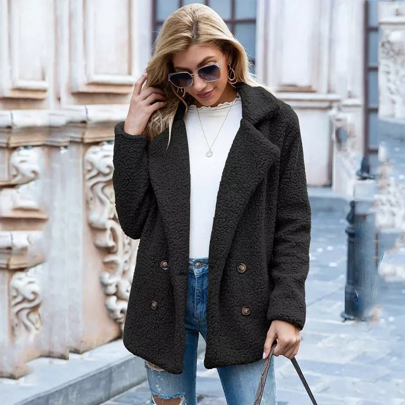 New in Autumn Winter Teddy Coat Women Faux Fur Coat Female Teddy Jacket Ladies Outerwear Overcoat Thick Warm Plush Coats y2k ves