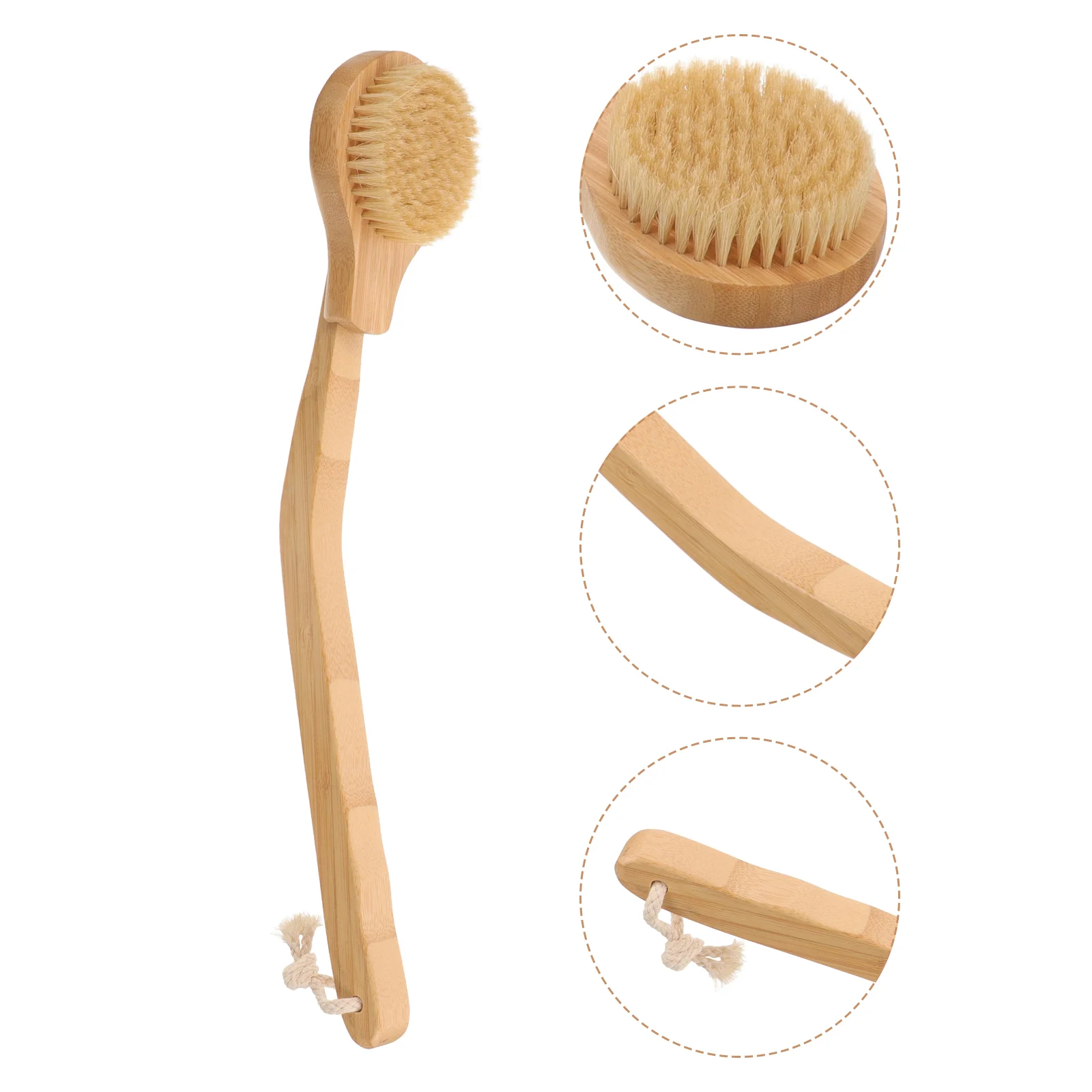 

Wooden Man Bath Scrubber Exfoliating Brush Bamboo Long Handle Shower Elderly