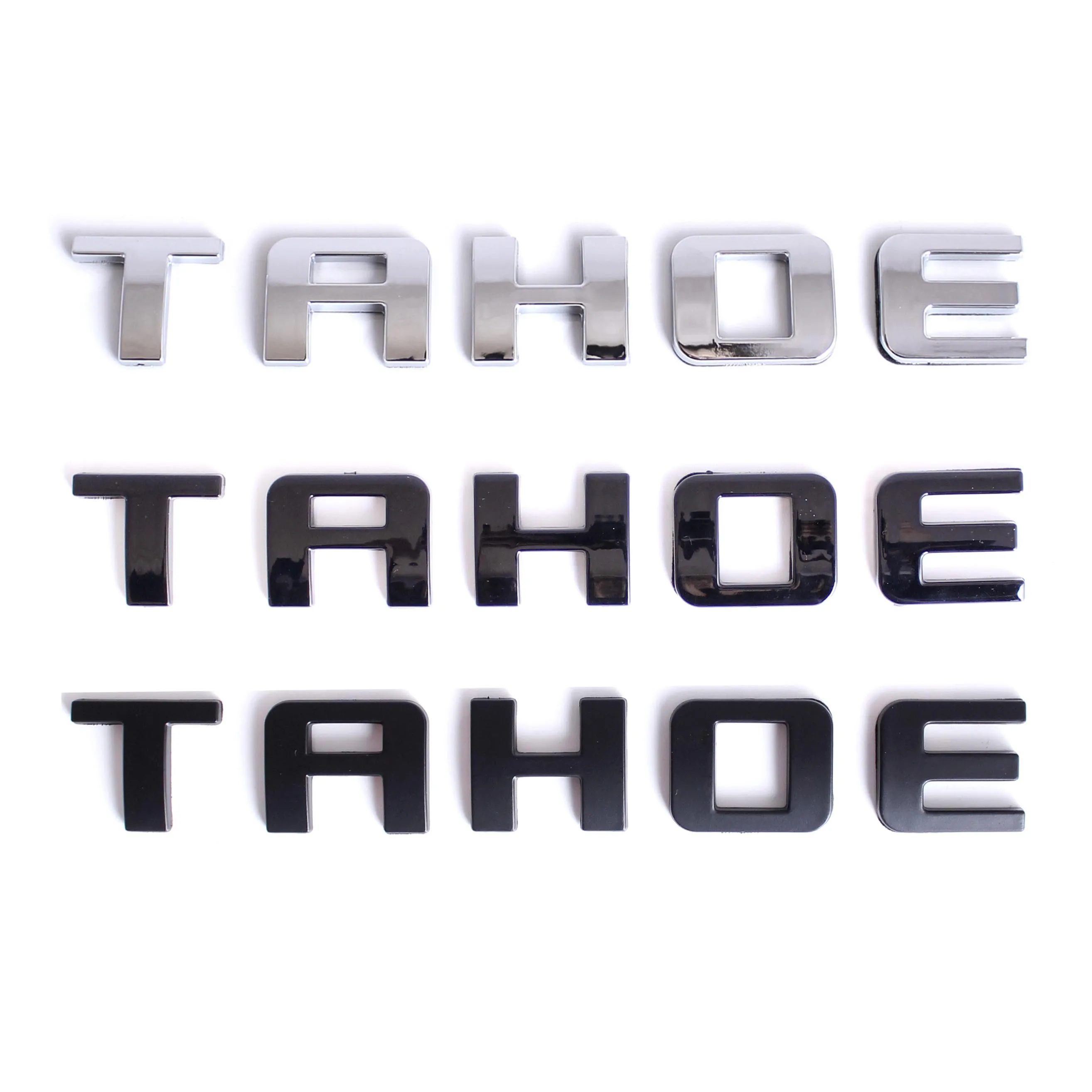 

Tahoe Car Door Fender Side Emblem Rear Trunk Tailgate Badge ABS Nameplate Sticker Glossy Matte Black Chrome