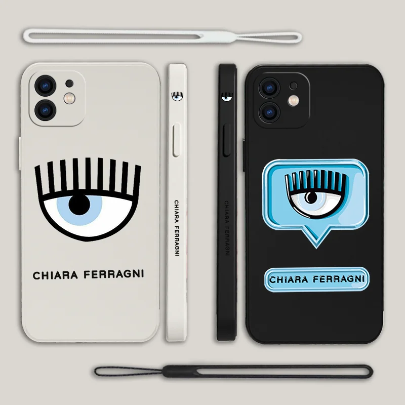 

Hot Ferragnies Eyes Chiara Phone Case For Samsung Galaxy S23 S22 S21 S20 Ultra FE S10 4G S9 S10E Note 20 10 9 Plus With Lanyard