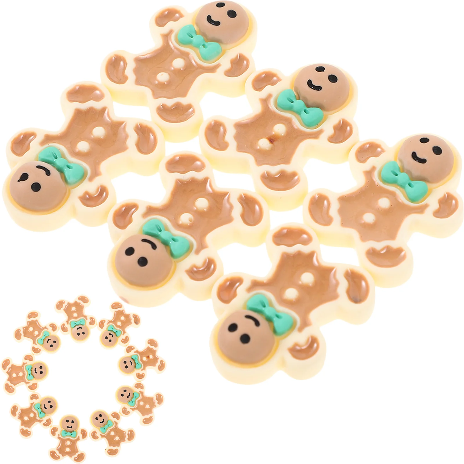 

40 Pcs Mini Figurine Christmas Accessories Xmas Tree Decor Resin Gingerbread Man DIY Accessory Wreath