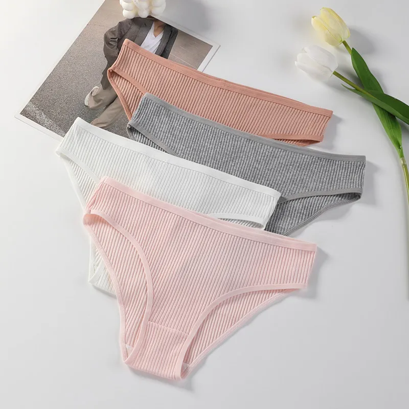 

3 шт., женские хлопковые трусы с низкой посадкой