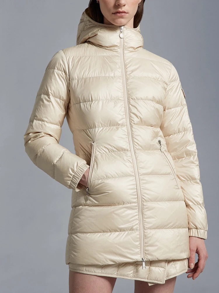 

Mid-length hooded Women's down jacket Classic fashionable 90 duck down filling thickened warm Women's jacket 2023 Winter New