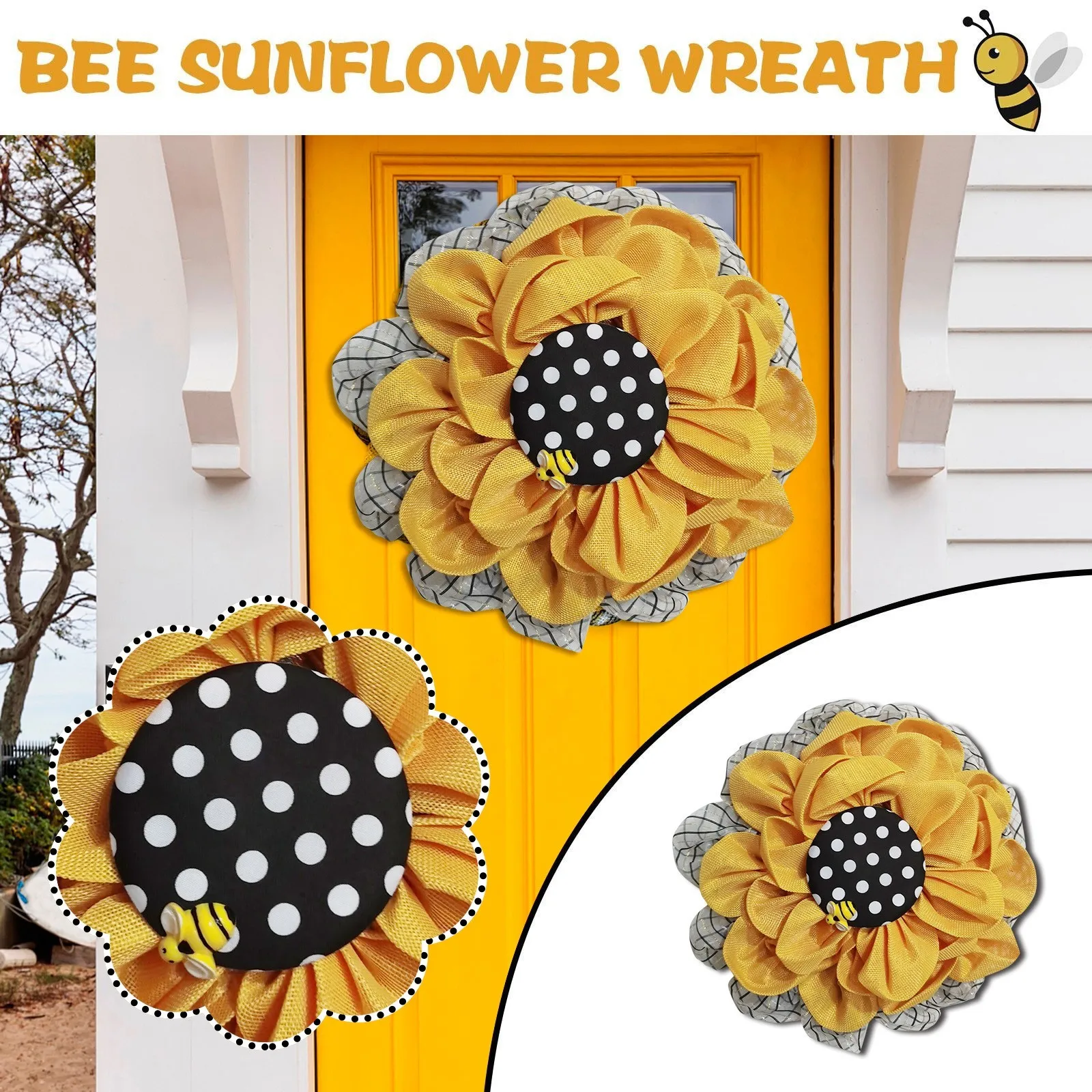 

Simulation Leaf Bee Sunflowerwreath Artificial Garland Hanging Pendants Wedding