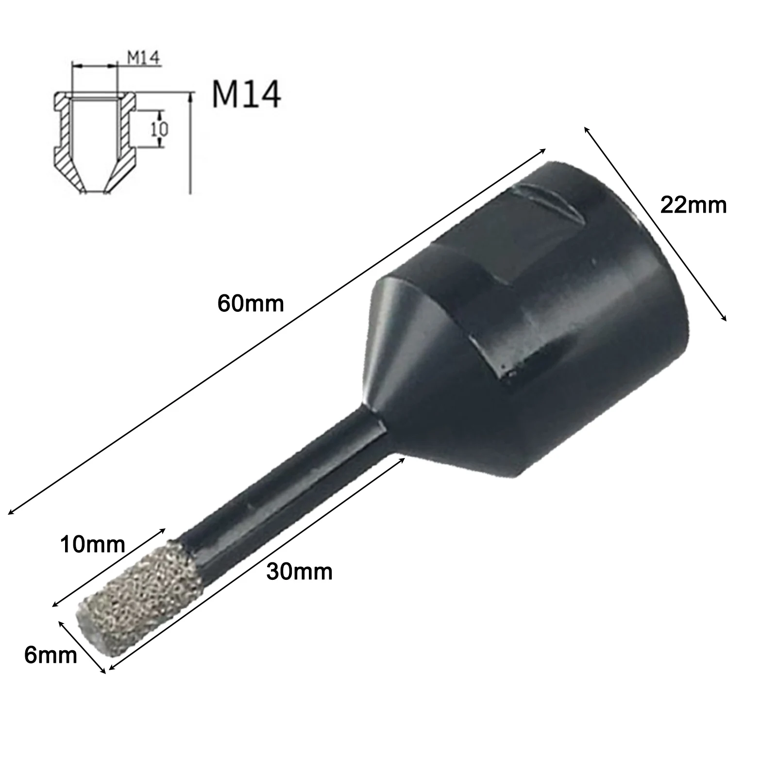 4 шт. 6 мм для открывания отверстий M14 алмазное сверло плитки мрамора бетона