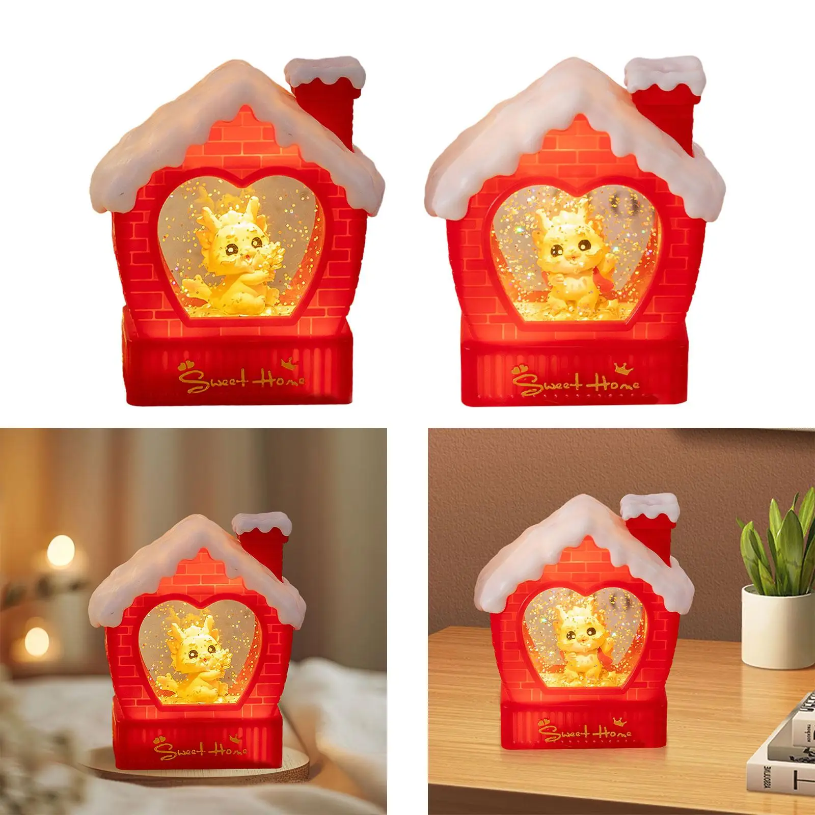 Портативный фонарь Dragon Year Snow Globe с музыкой для домашнего отдыха