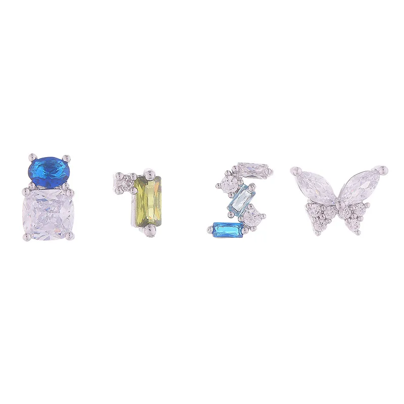 

Женские серьги-гвоздики с бабочкой, маленькие серьги с кристаллами, геометрической формы, подарок, 2022