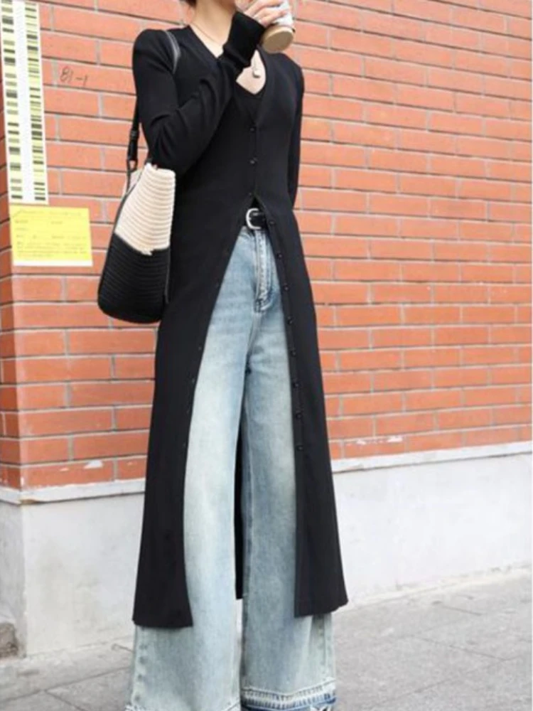 Женский длинный кардиган с защитой от солнца элегантный вязаный Повседневный