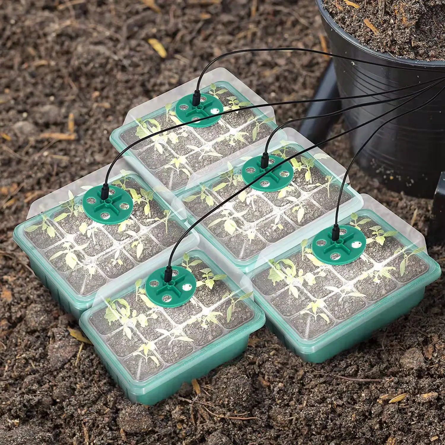 

12 Hole Garden Nursery Pots Breathable Planter Nursery Seedling Box Sowing Heat Preservation Moisturizing Planting Tray